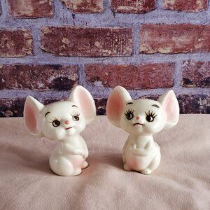 VTG Napco Anthropomorphic White Mice Salt & Pepper Shakers